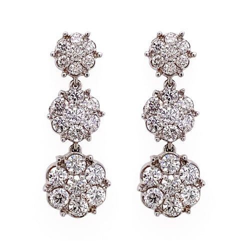 Graduated Flower Cluster Earrings