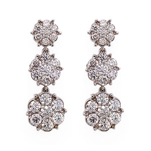 Graduated Flower Cluster Earrings