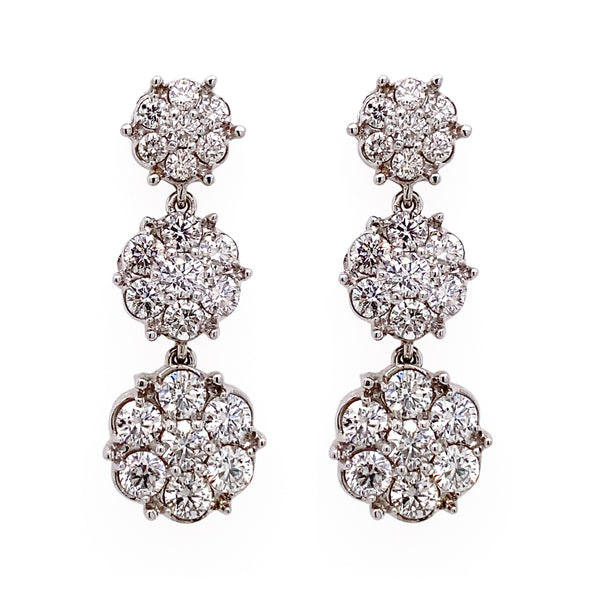 Graduated Flower Cluster Earrings