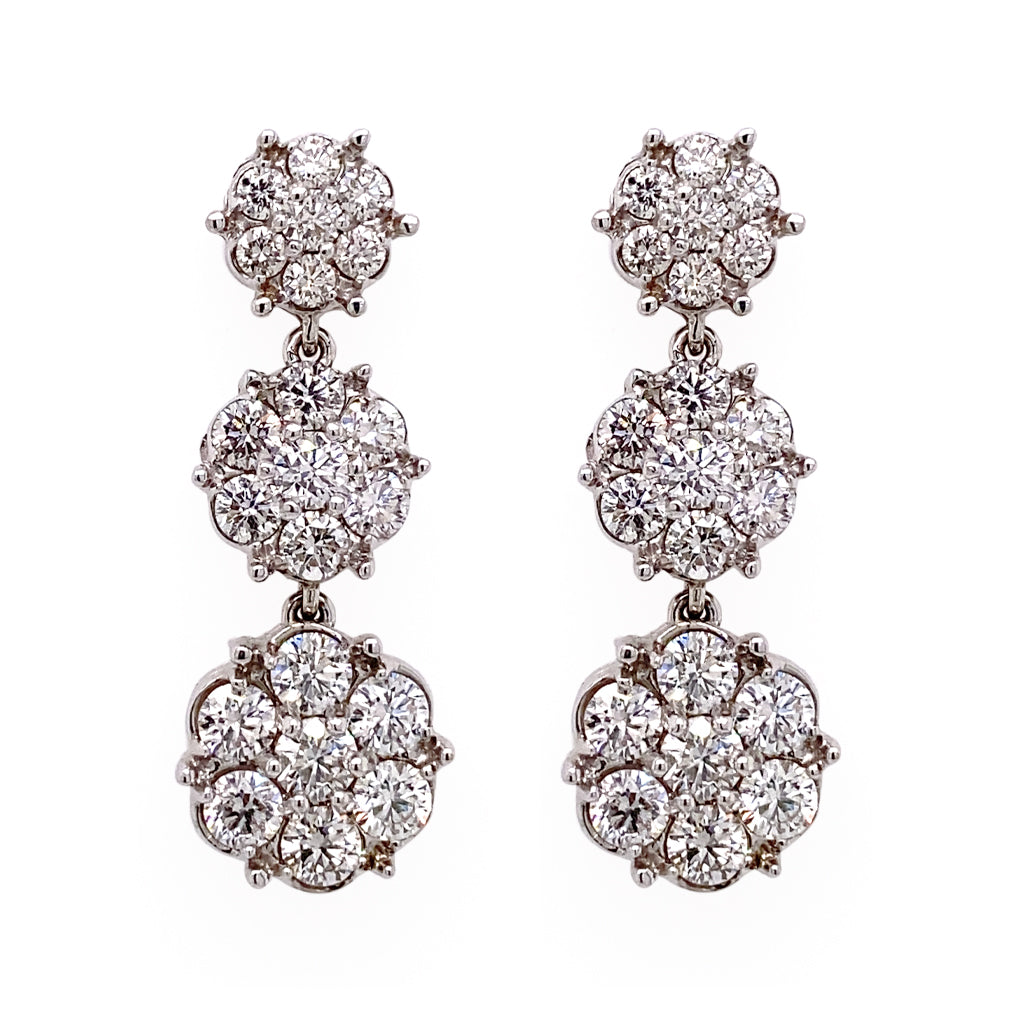 Graduated Flower Cluster Earrings