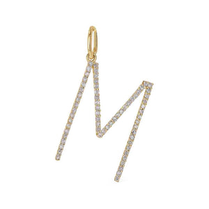 "M" Diamond Initial Charm