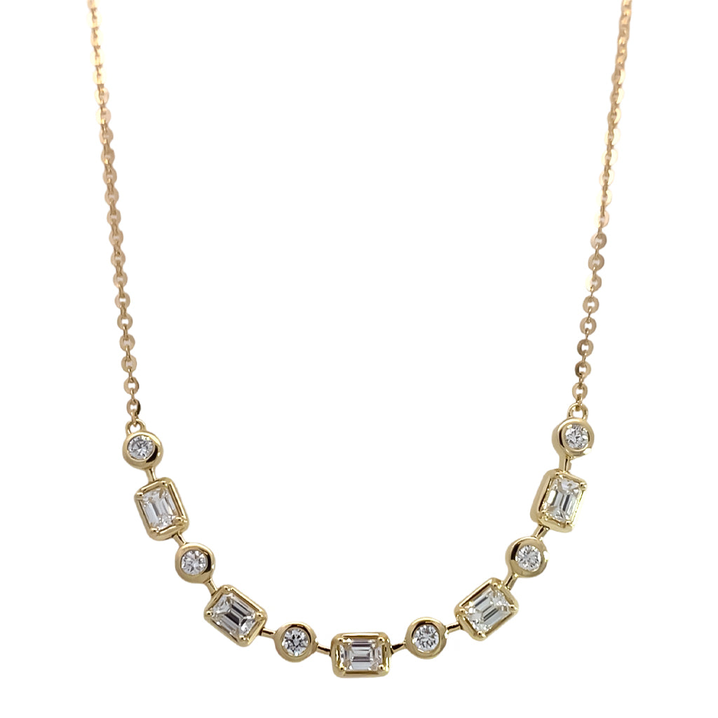 Alternating Shape Diamond Necklace