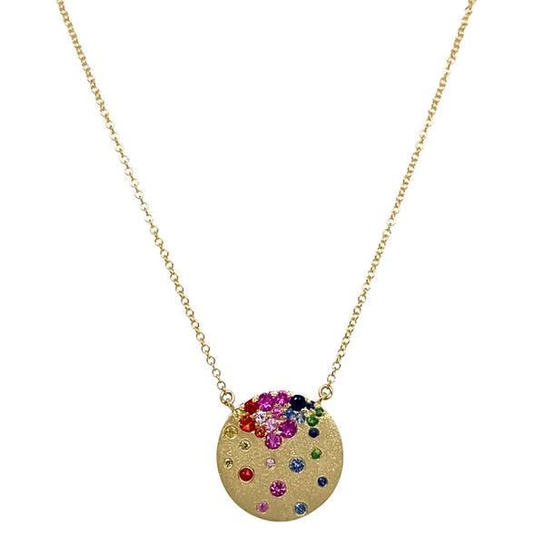 Rainbow 'Confetti' Disc Necklace