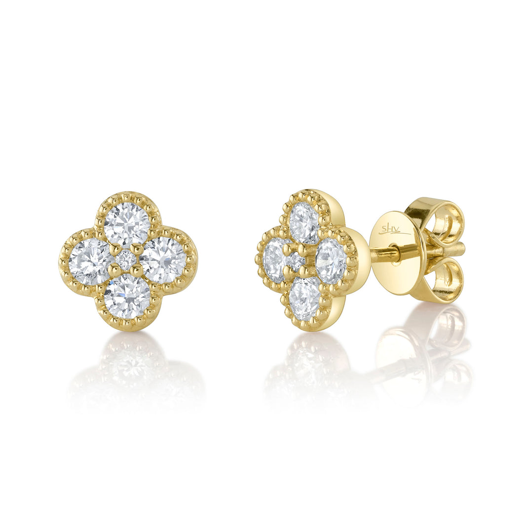 Diamond Clover Earring
