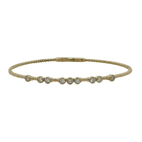 Nine Diamond Flexible Gold Bracelet