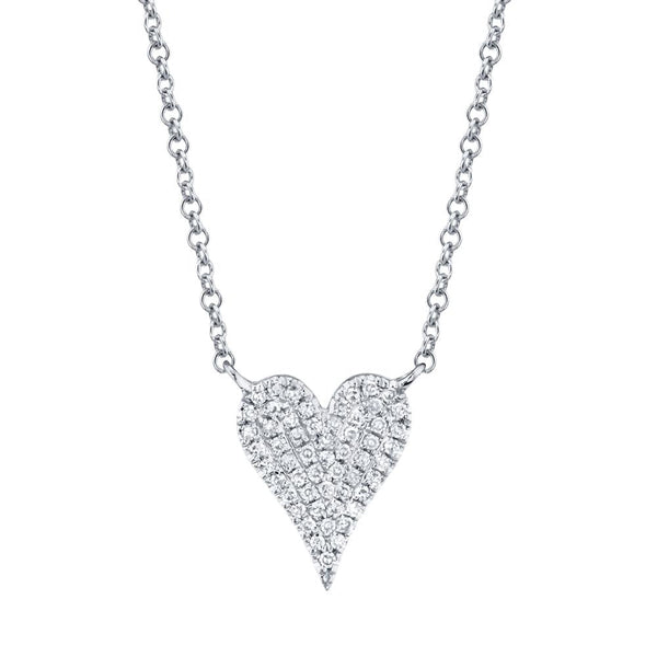 Pave Diamond Heart Necklace