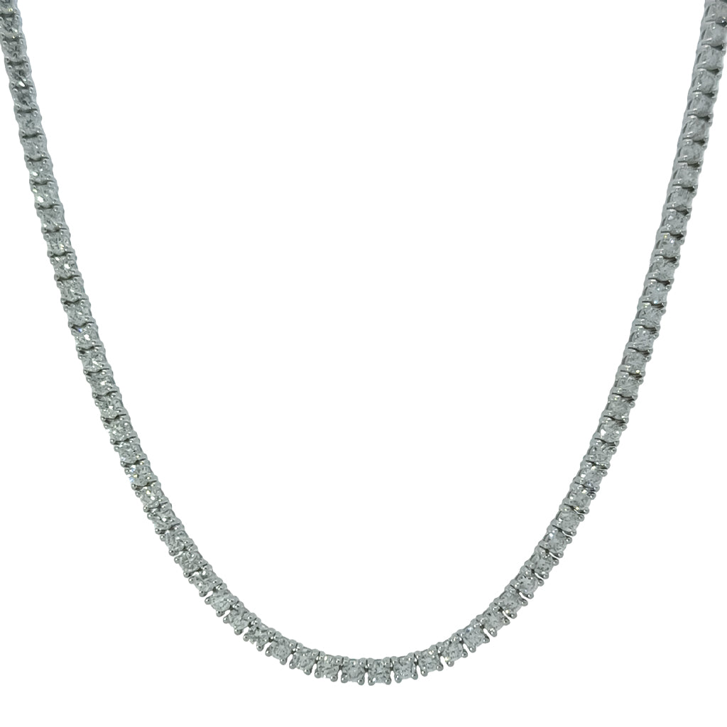 Four Prong Diamond Tennis Necklace