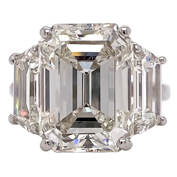 Three Stone Emerald Cut Engagement Ring
