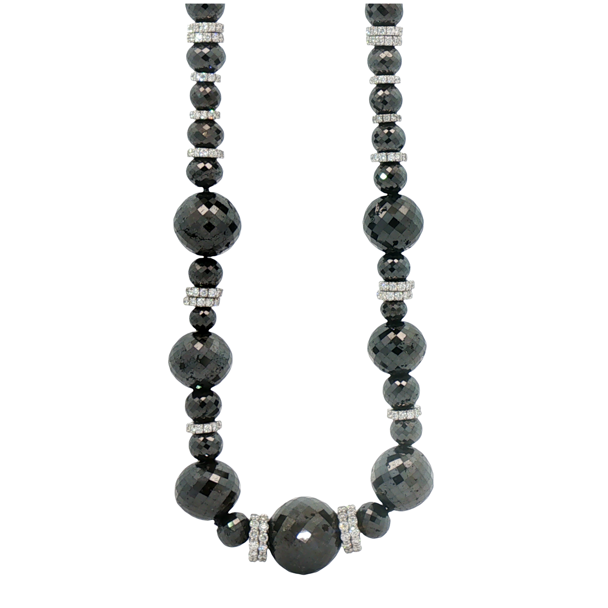 Black Diamond Bead Necklace