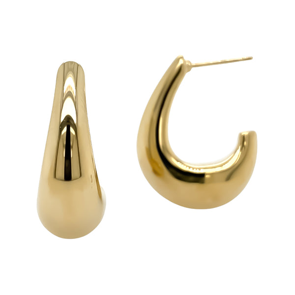Puffed Tapered Hoop Earring