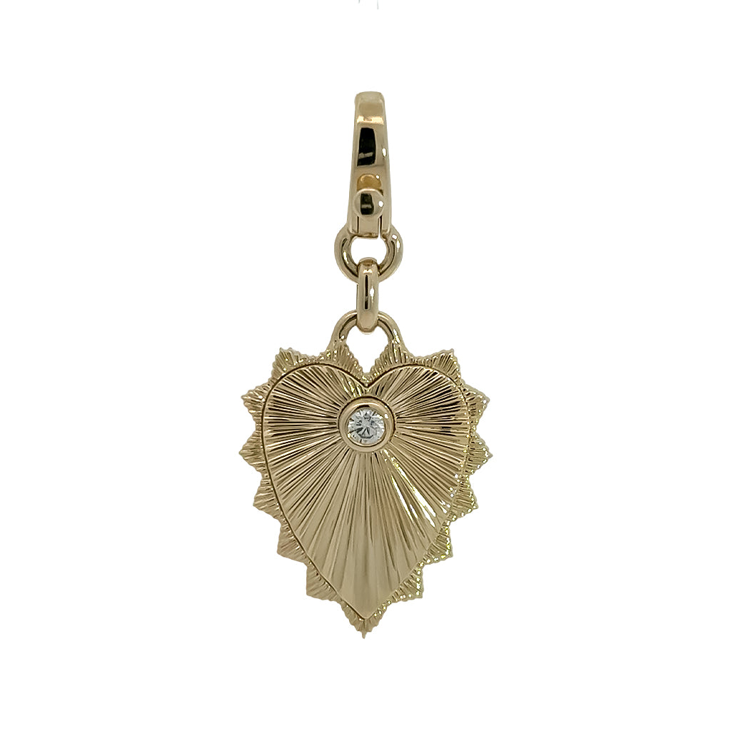 Fluted Heart Charm