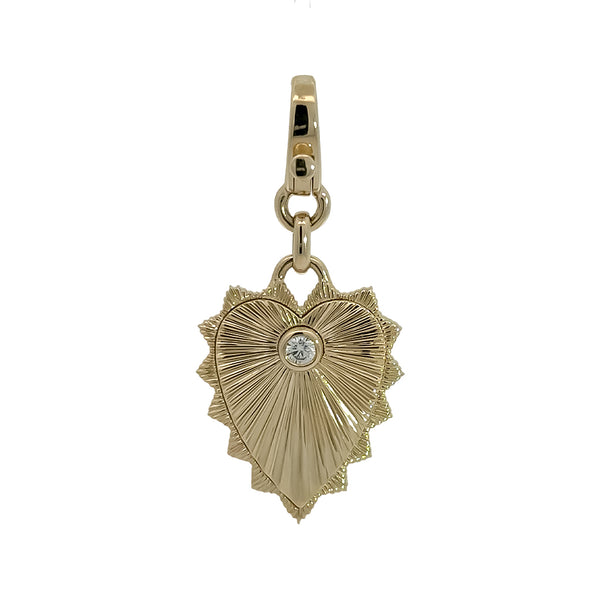 Fluted Heart Charm