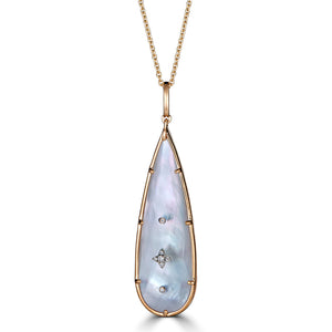 Mother of Pearl and Diamond  Accent Necklace