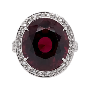 Garnet Halo Ring