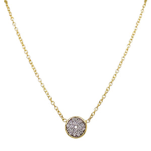Pave Diamond Disc Necklace