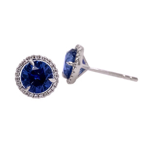 Sapphire and Diamond Stud Earrings