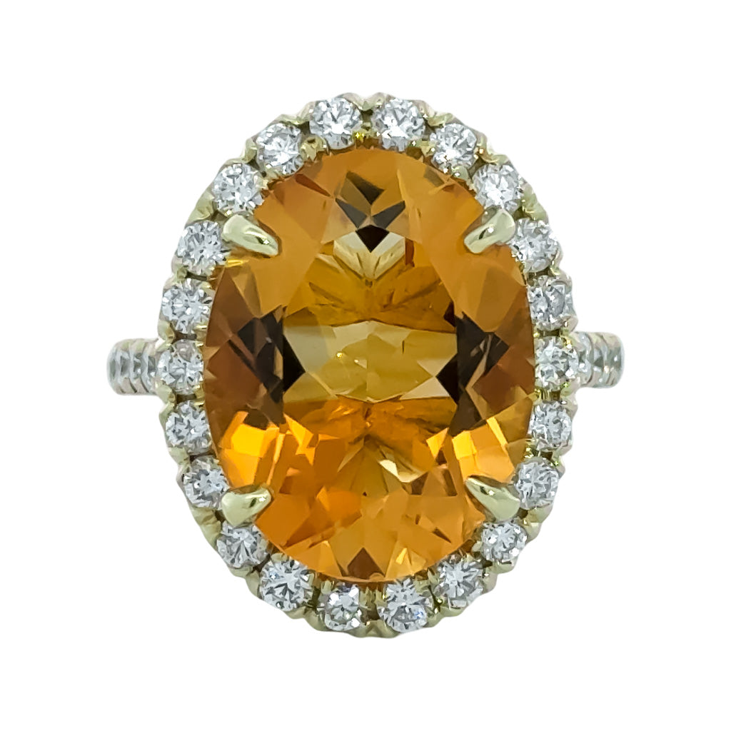 Cirtine Oval Ring with Diamond Halo