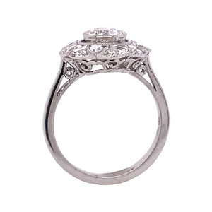 Diamond & White Sapphire Milgrain Edged Ring