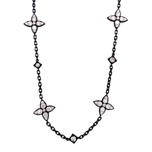 lv necklace black flower