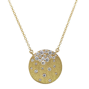 Scattered Diamond Disc Pendant