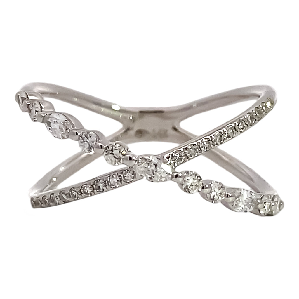 Mixed Shape 'X' Crossover Ring