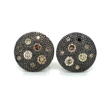 Scattered Diamond Disc Stud Earring