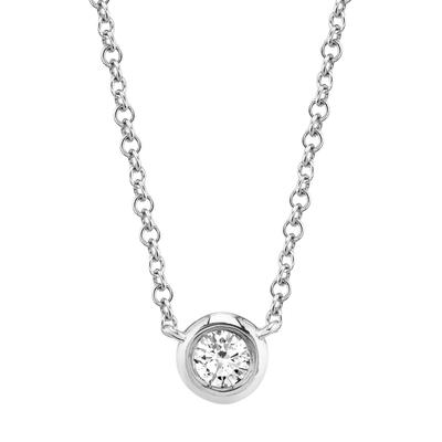 Bezeled Diamond Solitaire Necklace