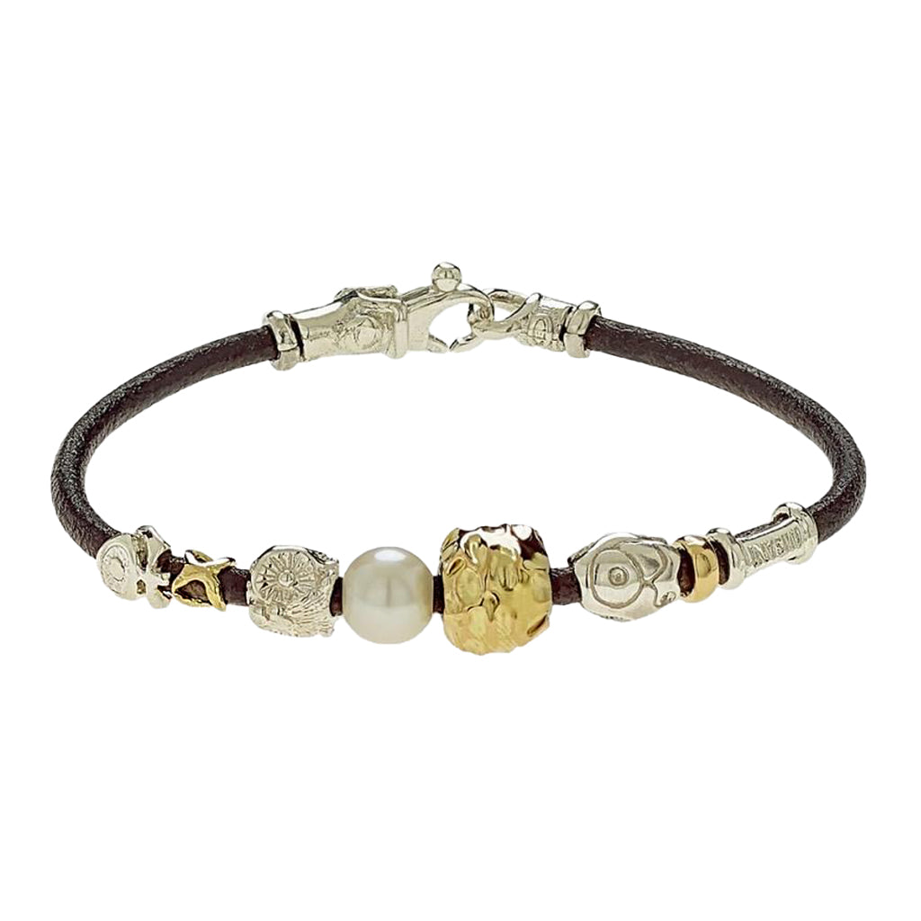 Pearl and Leather Bracelet