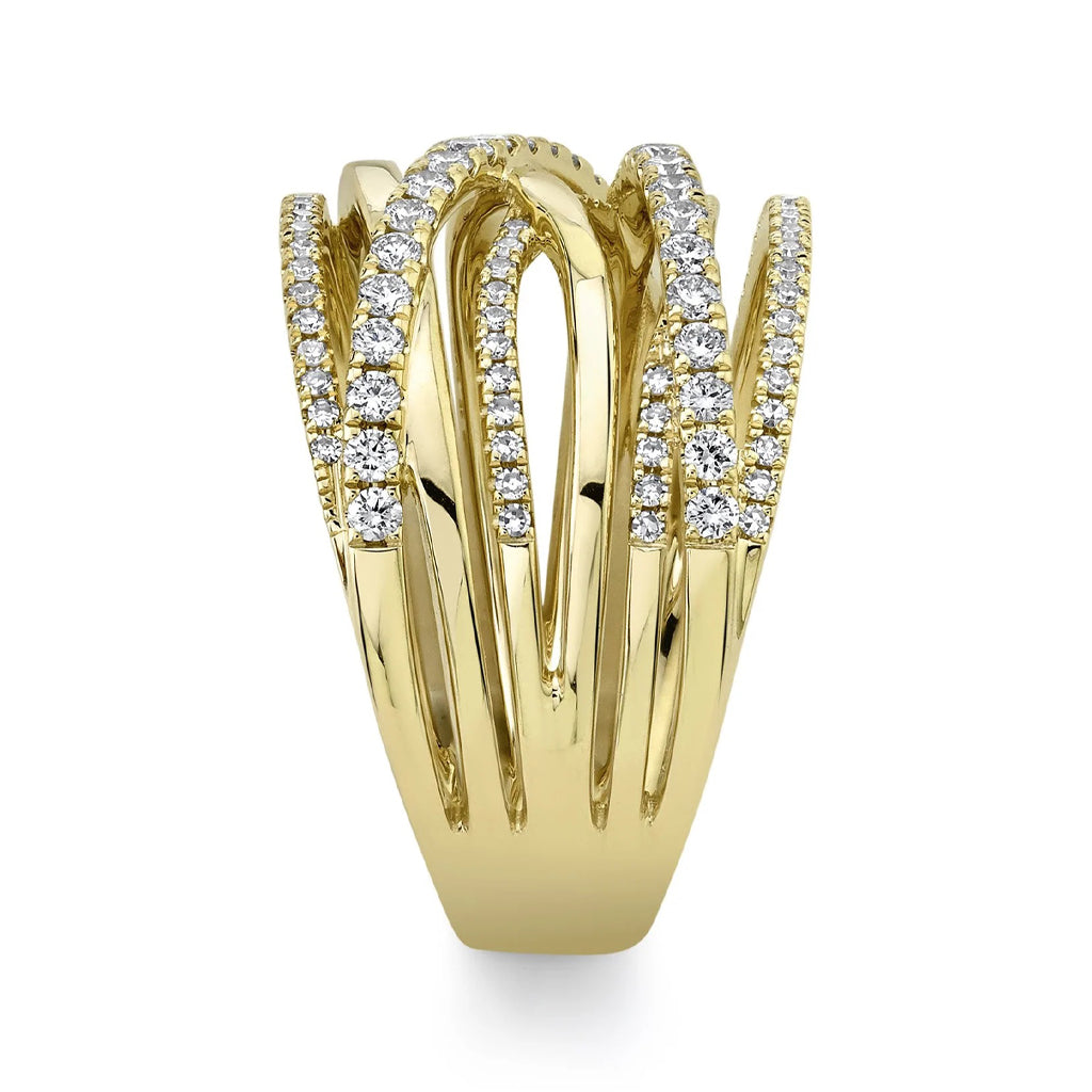 Gold and Pave Crossover Ring