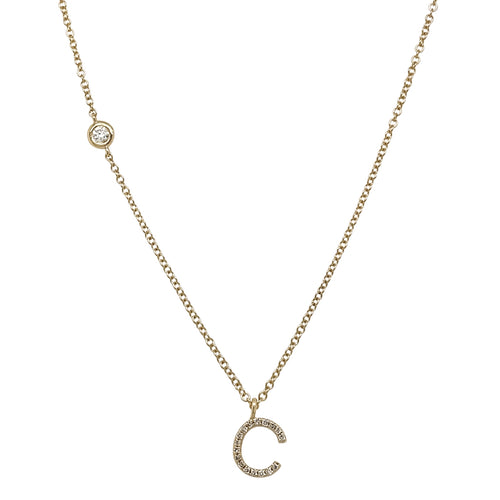 Diamond Initial Necklace