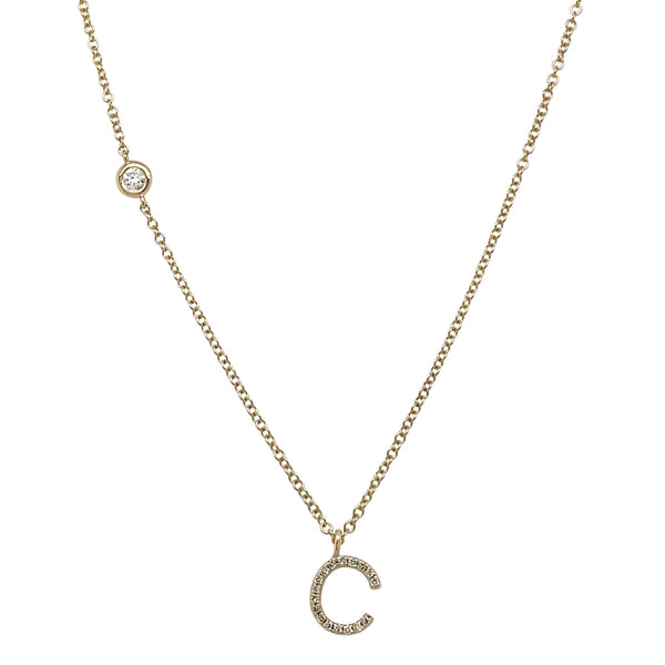 Diamond Initial Necklace