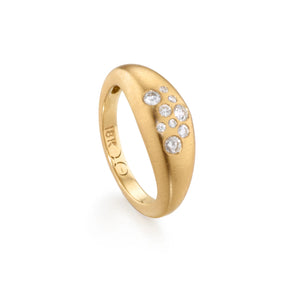 Diamond 'Fairy Dust' Domed Pinky Ring