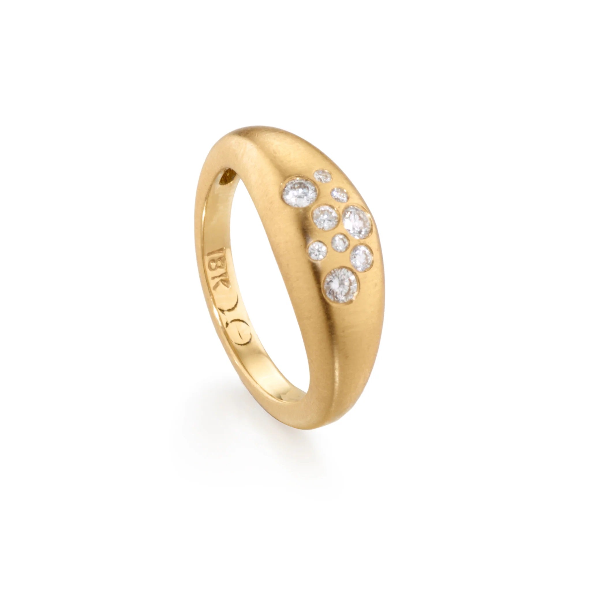 Diamond 'Fairy Dust' Domed Pinky Ring