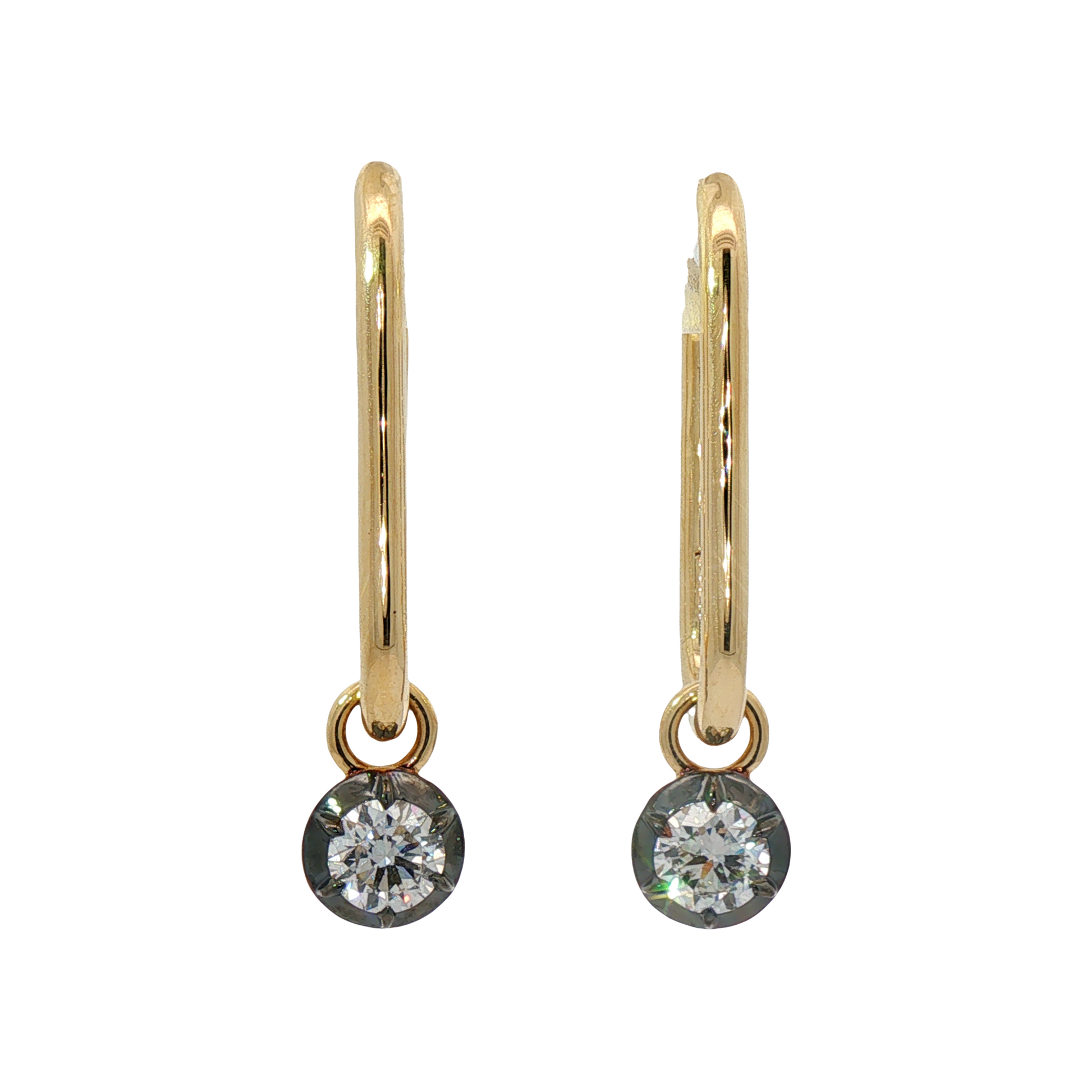 Gold Oval LAB GROWN Diamond Earring
