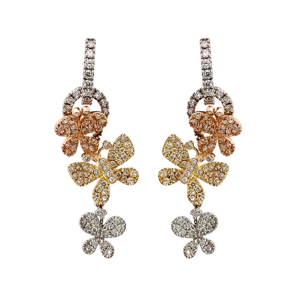 Diamond Tri Color Earring