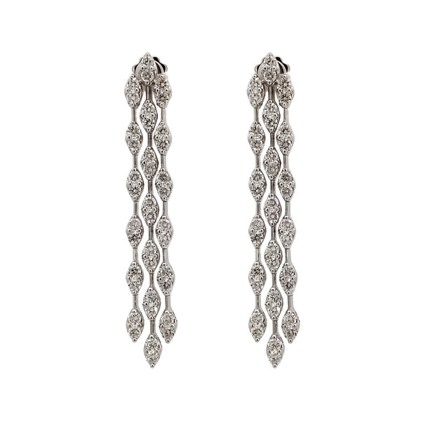 Marquise Shaped Diamond Dangle Earrings