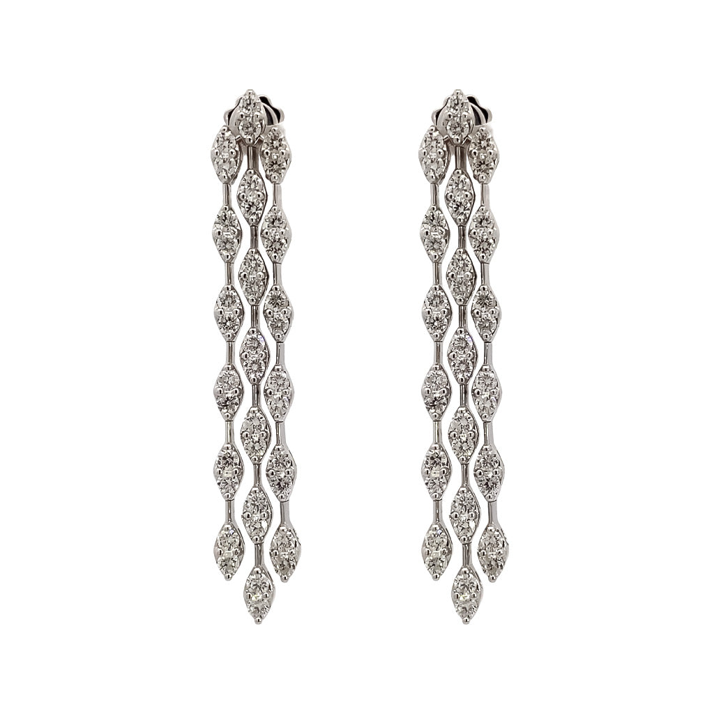Marquise Shaped Diamond Dangle Earrings