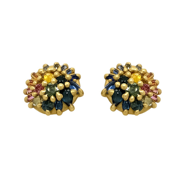 Multi Color Sapphire Dome Earring