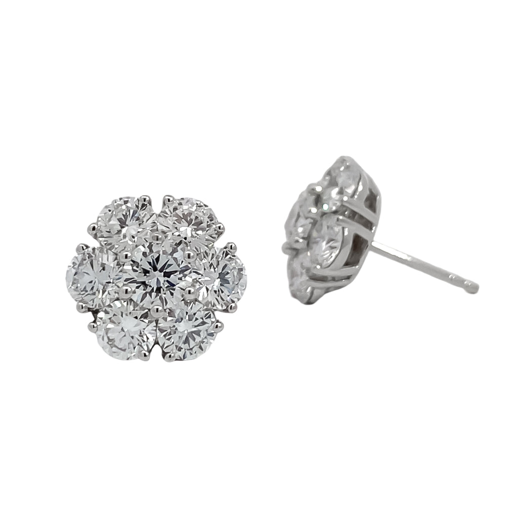 Lab Diamond Flower earrings