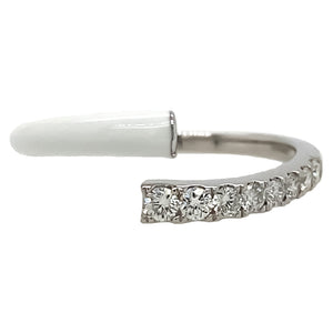 White Enamel Bypass Ring