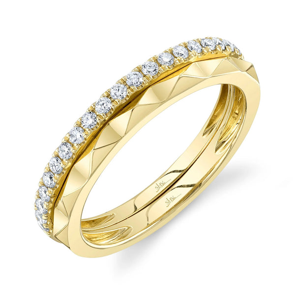 Studded Two Double Band Ring