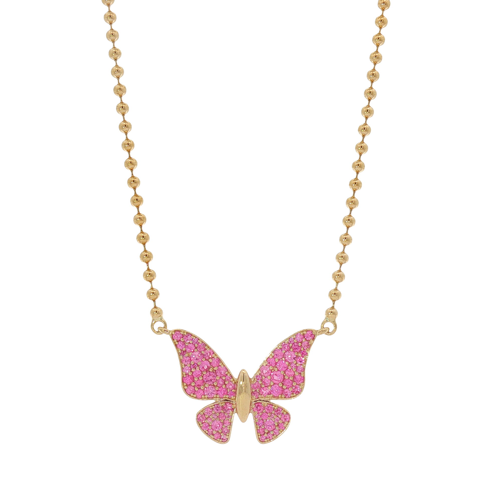 Pink Butterfly Necklace