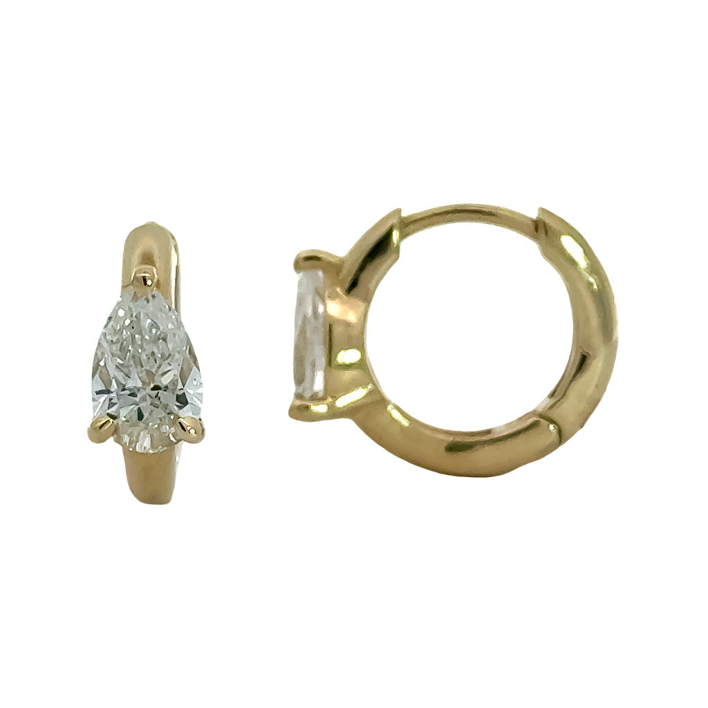 Pear Diamond Set Huggie