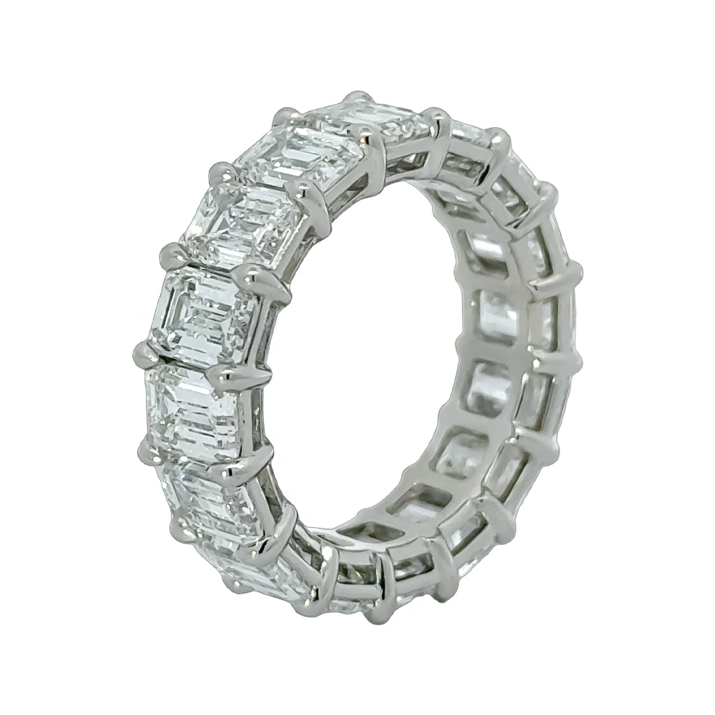 Emerald Cut Platinum Eternity Band