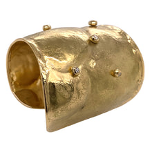 Wide Gold and Diamond Cuff