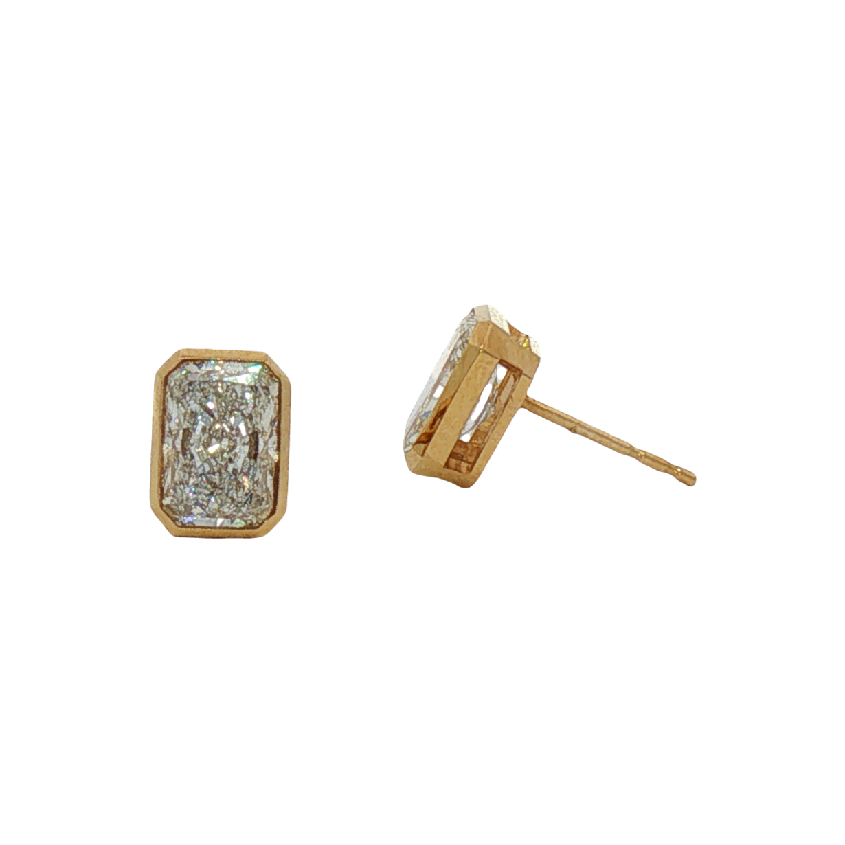 Bezel Set LAB GROWN Diamond Earring