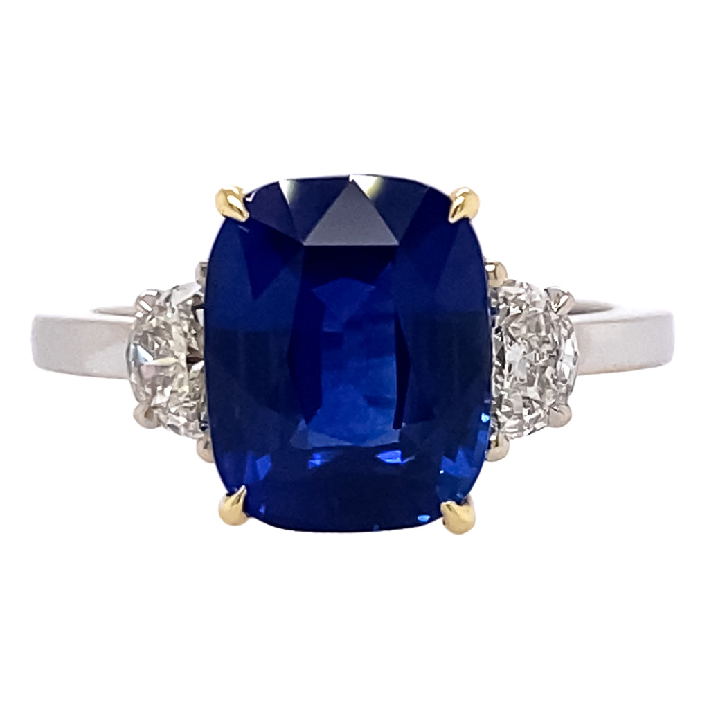 Sapphire and Diamond Three Stone Ring