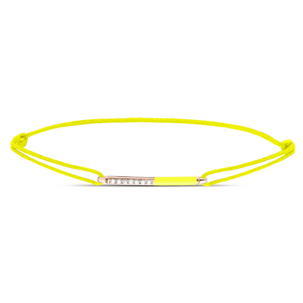 Yellow Enamel and Diamond Cord Bracelet