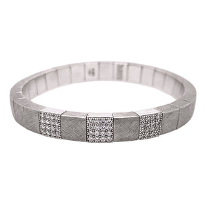 White Gold & Diamond Stretch Bracelet