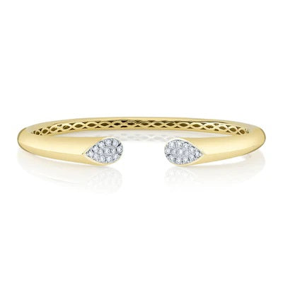 Open Diamond Tipped Cuff Bracelet